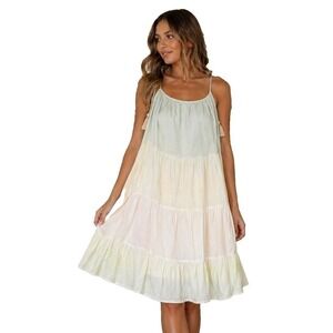 Tiered Babydoll Sundress Medium Pastel Coastal Minimal Resort Beach Euro Summer